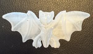 Small Natural Gypsum Selenite Quartz Bat Carved Crystal